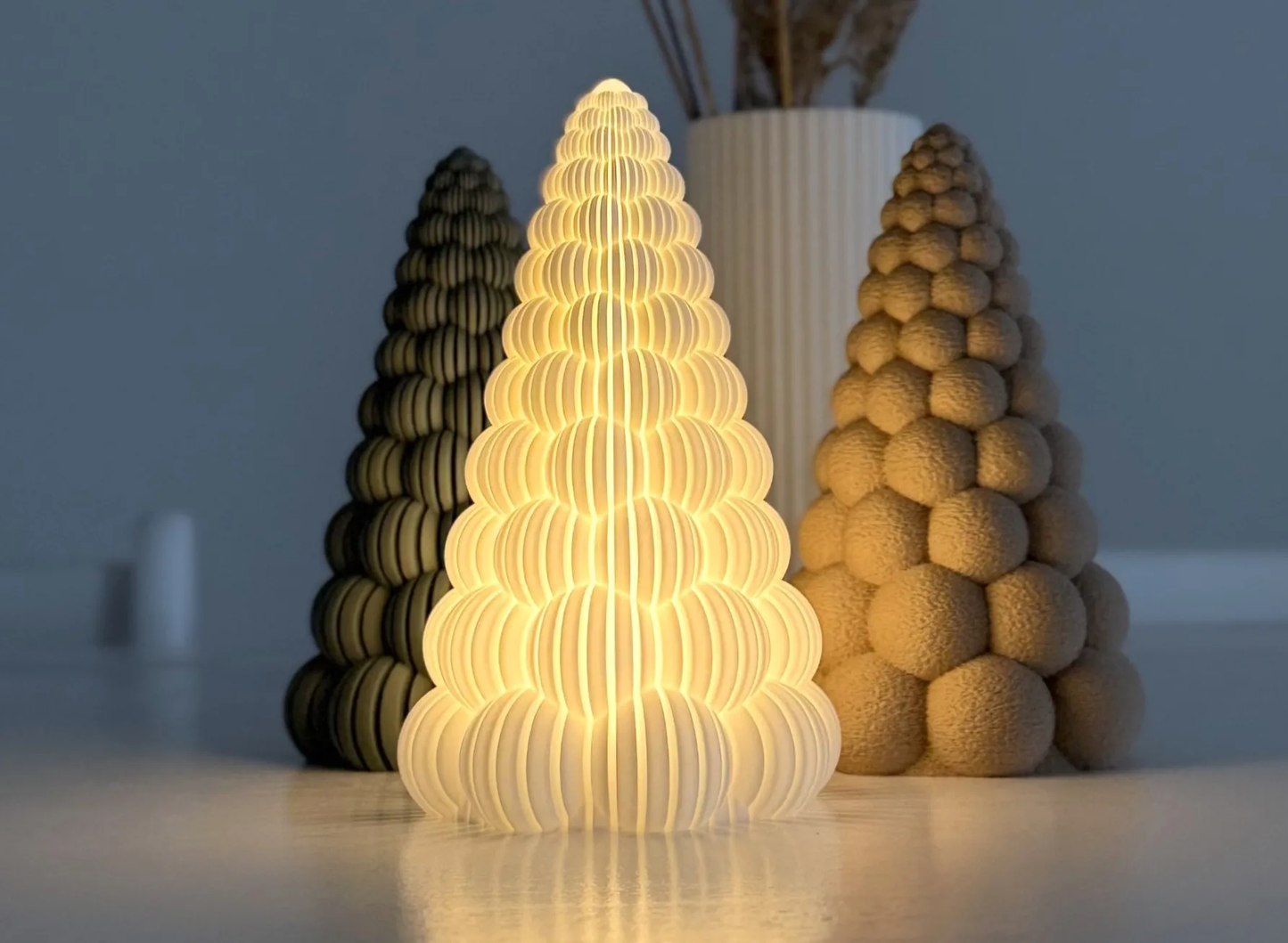 3D Printed Modern Shabby Chic Cozy Christmas Tree Decoration,