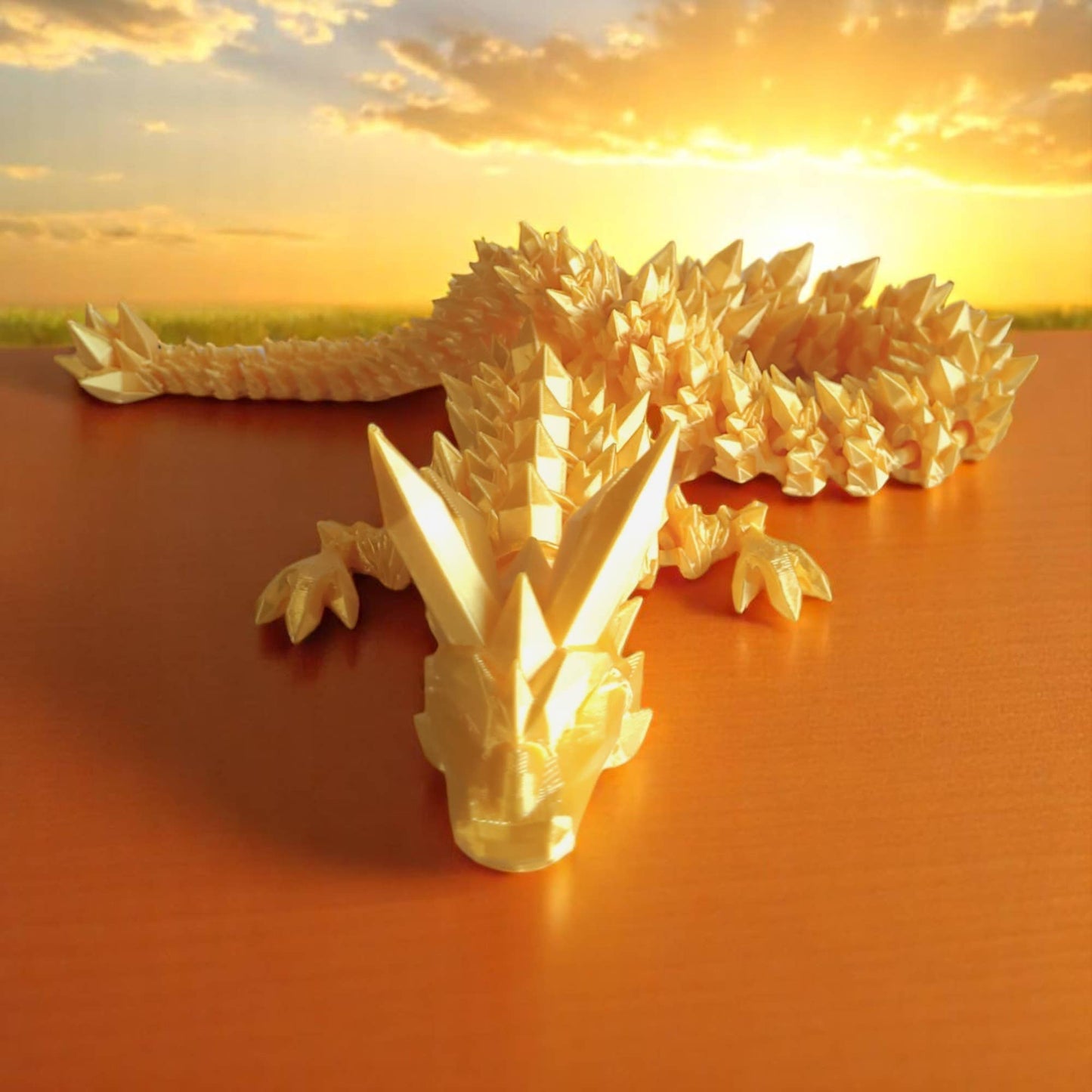 3D Printed Articulated Crystal Dragon