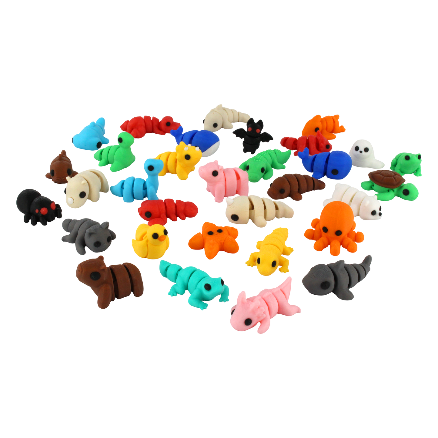 3D Printed Cute Articulated Animals  Mixed Pocket Pets