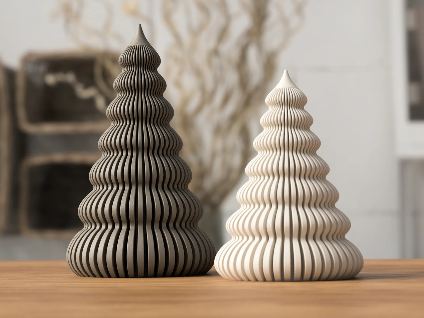 3D Printed Modern Shabby Chic Cozy Serene Christmas Tree Decoration
