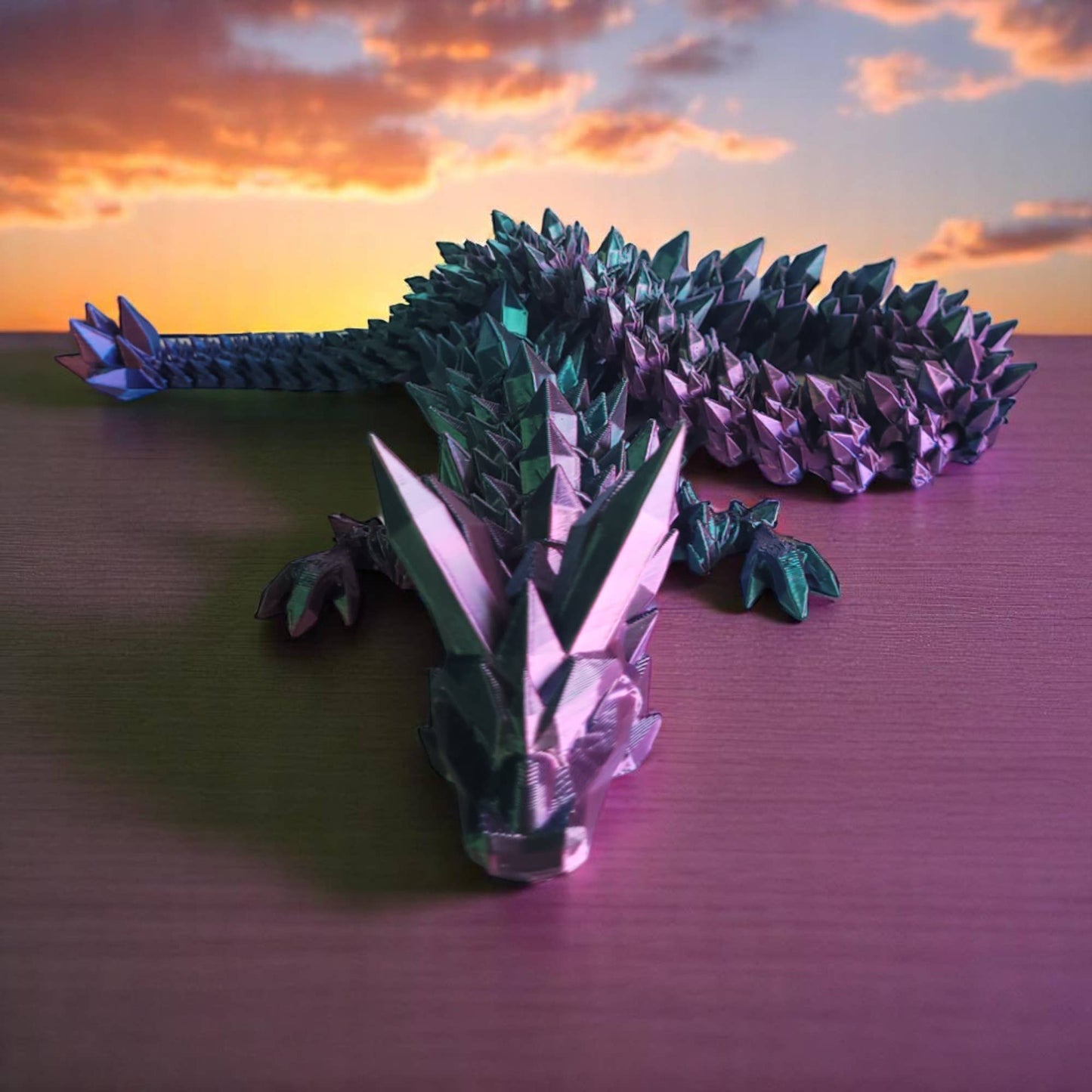 3D Printed Articulated Crystal Dragon