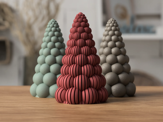 3D Printed Modern Shabby Chic Cozy Christmas Tree Decoration,