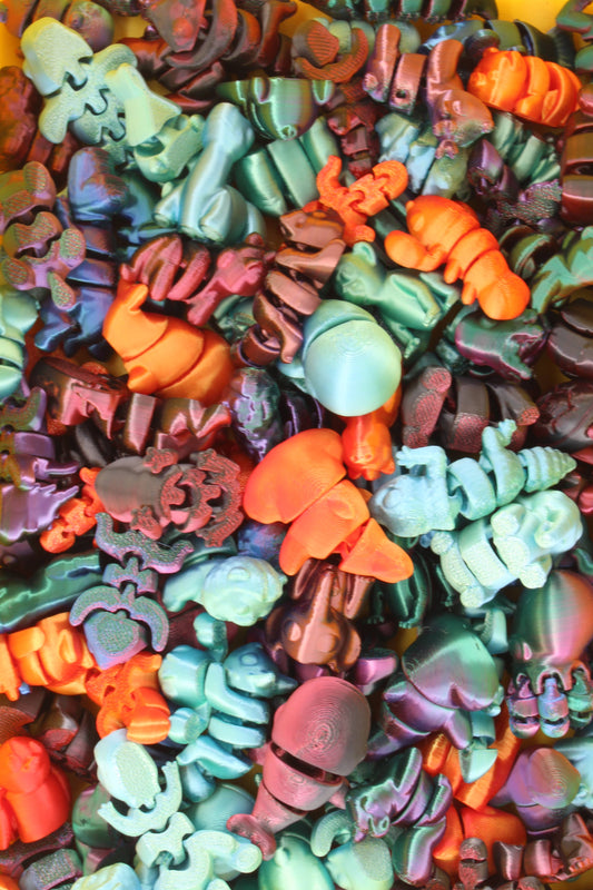 Mini 3D Printed Animals Mixed Colors